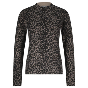 Red Button - Sweet Animal Print Top - Black