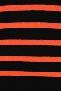 Alice Collins - Padstow Striped Hooded Pullover - Black Flame