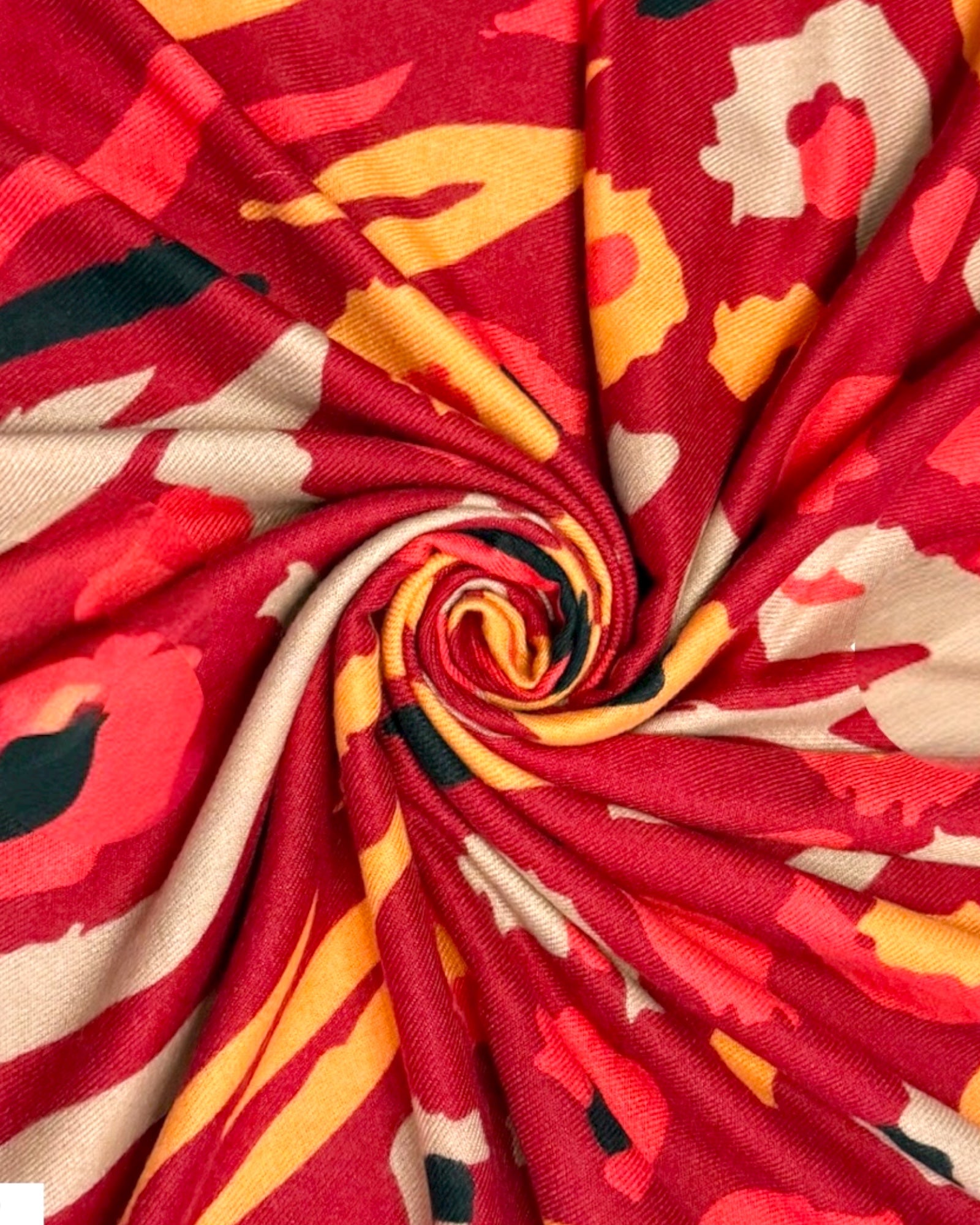 Abstract Animal Print Frayed Scarf