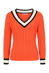 Alice Collins - Liz V Neck Jumper - Flame