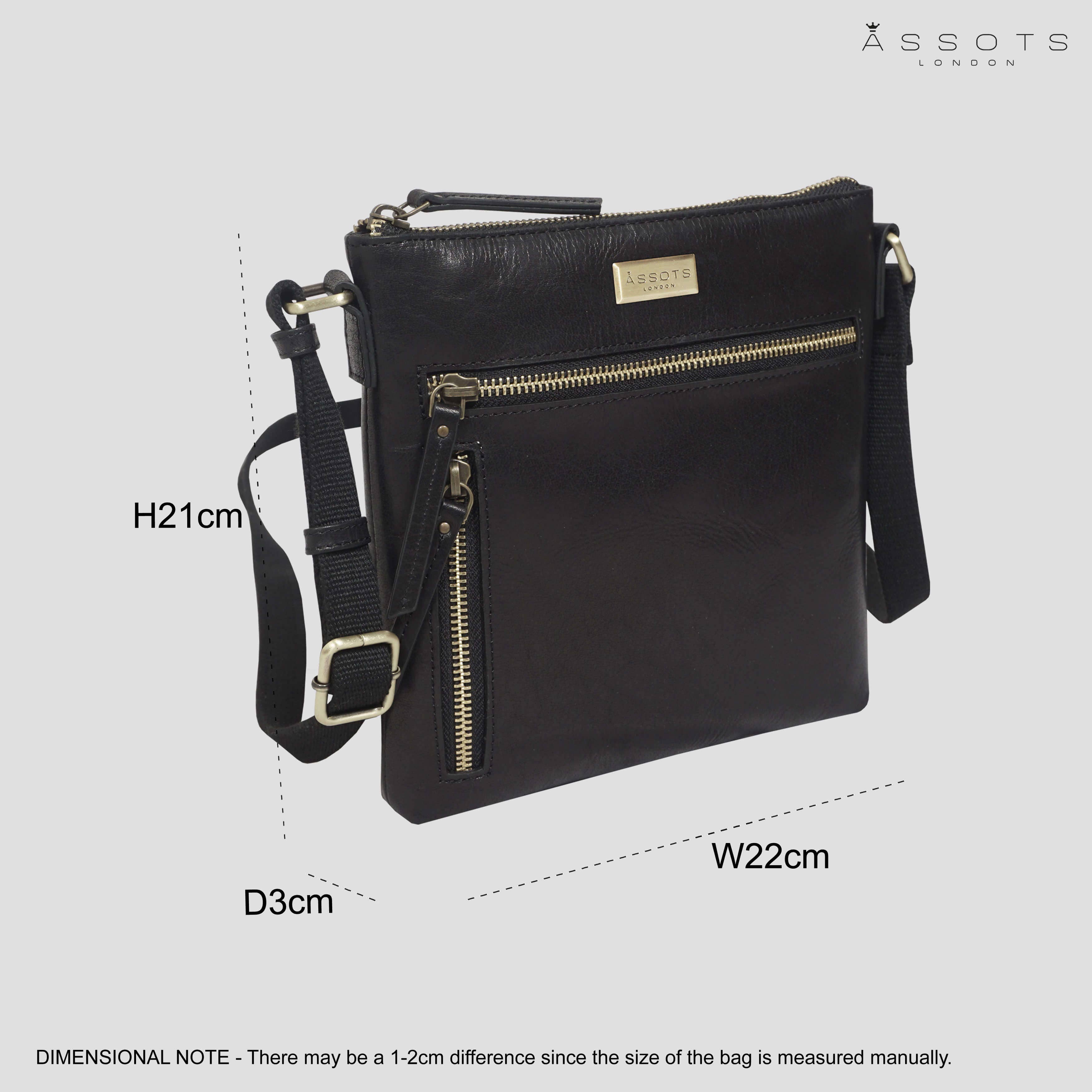 Assots London - Rue Leather Crossbody - Black