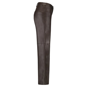 Red Button - Colette Faux Leather Trousers - Brown
