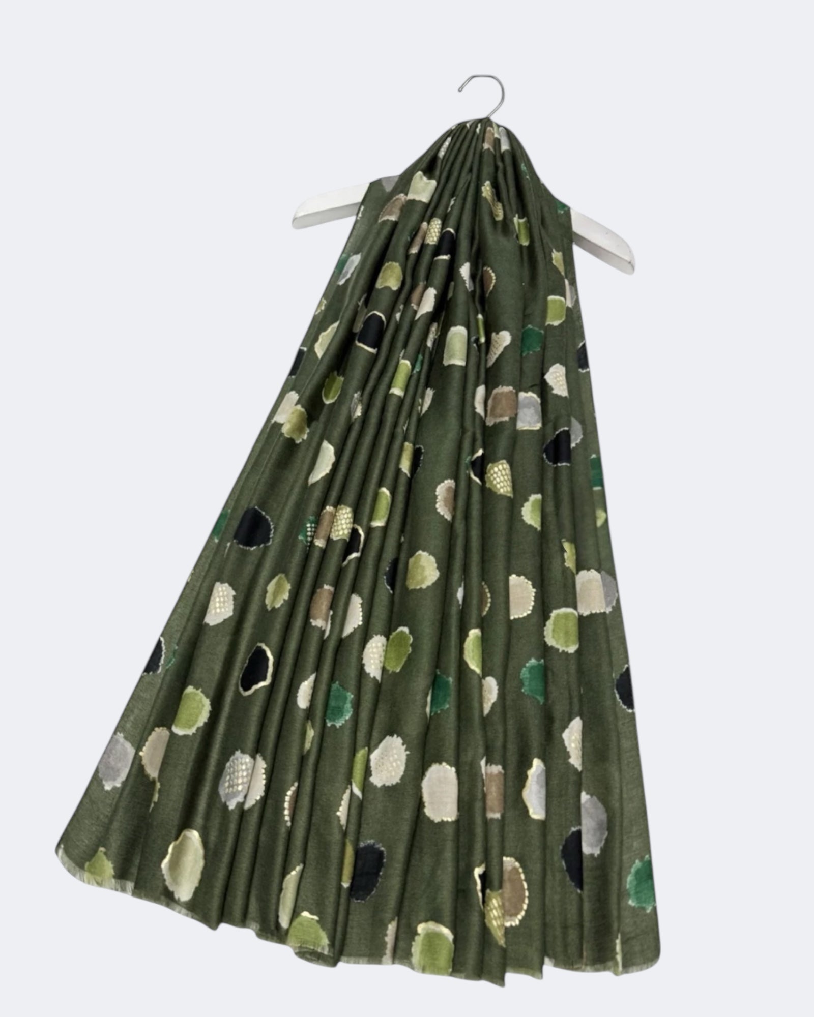 Foiled Polka Dot Scarf - Green