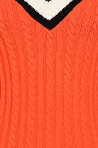 Alice Collins - Liz V Neck Jumper - Flame