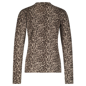 Red Button - Sweet Animal Print Top - Brown