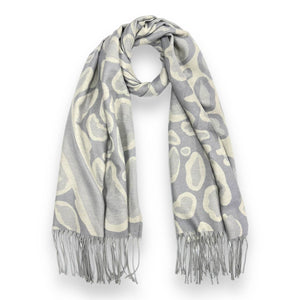 London Scarves - Bold Leopard Scarf - Grey