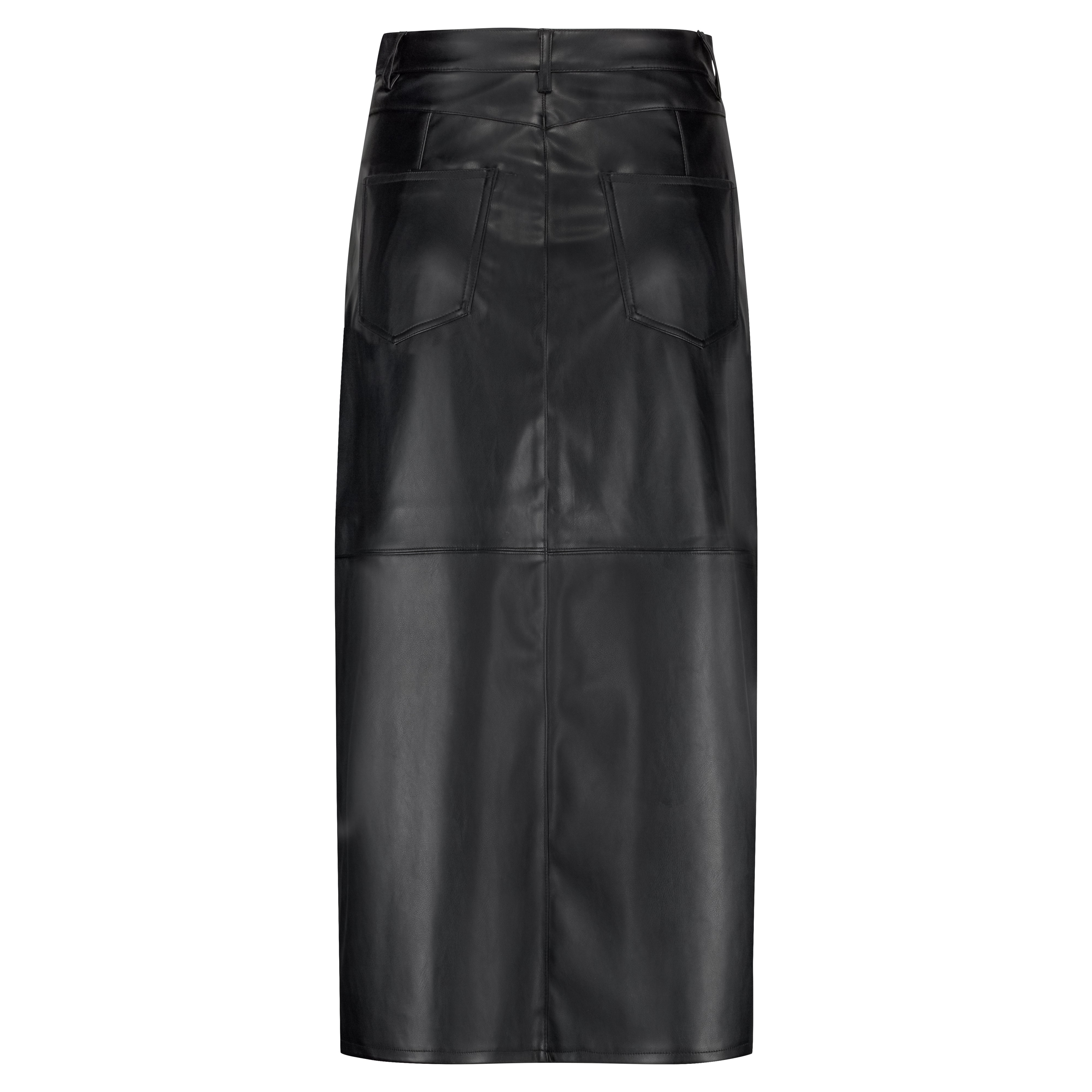 Red Button - Aline Faux Leather Skirt