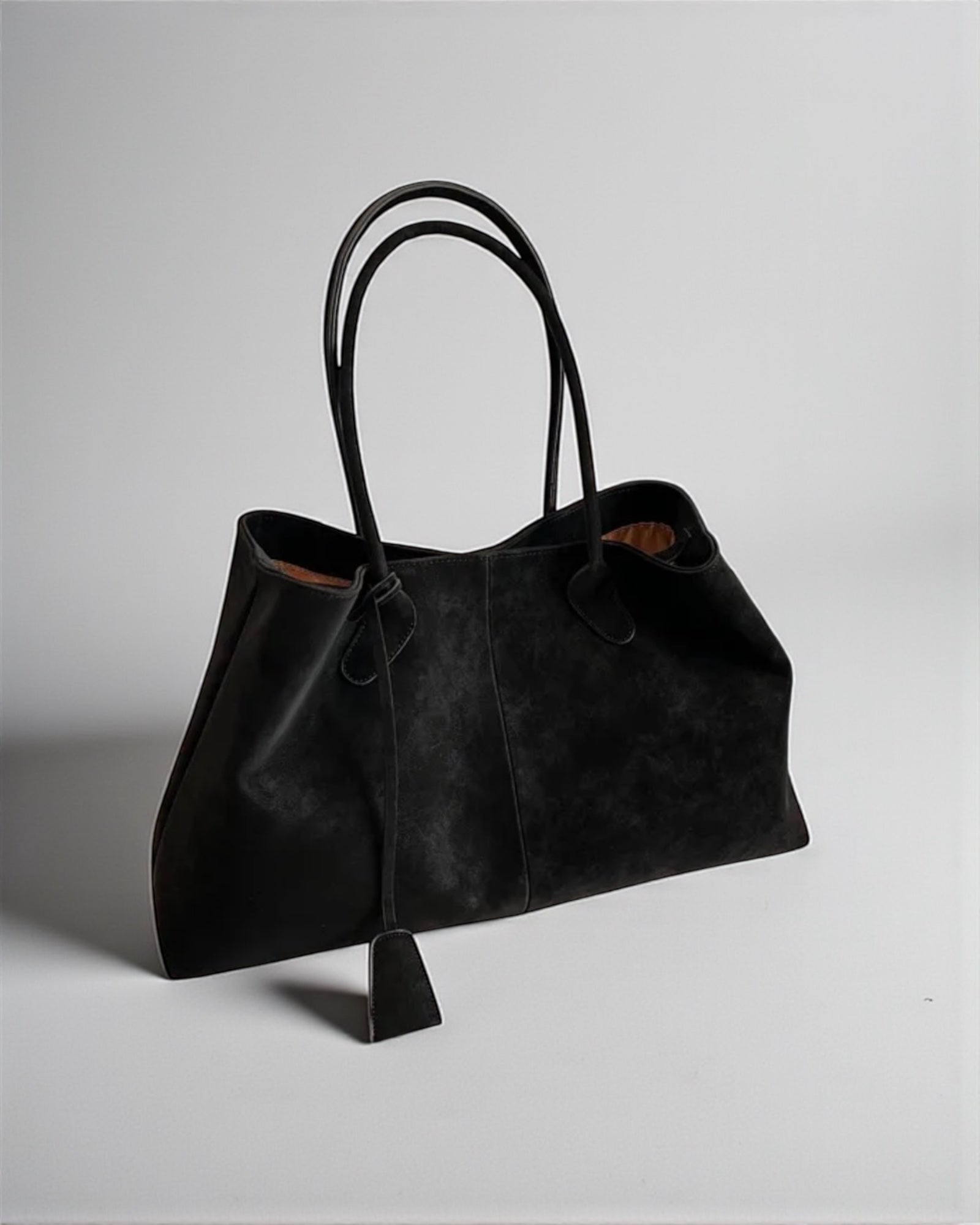 Suede Tote Bag - Black