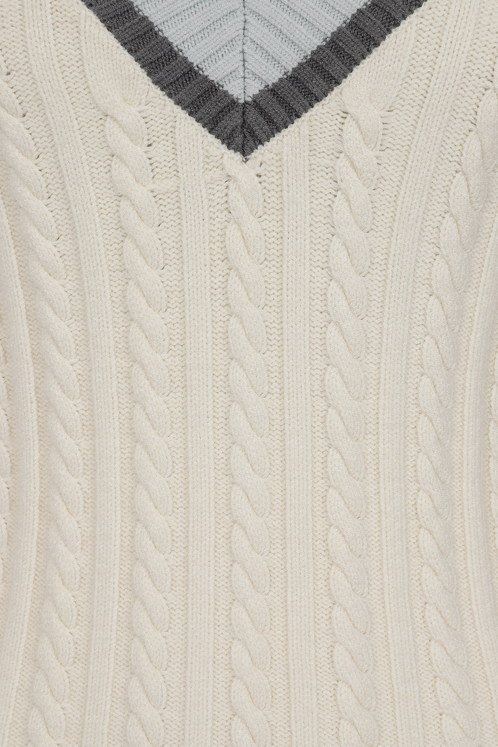 Alice Collins - Liz V Neck Jumper - White Oat