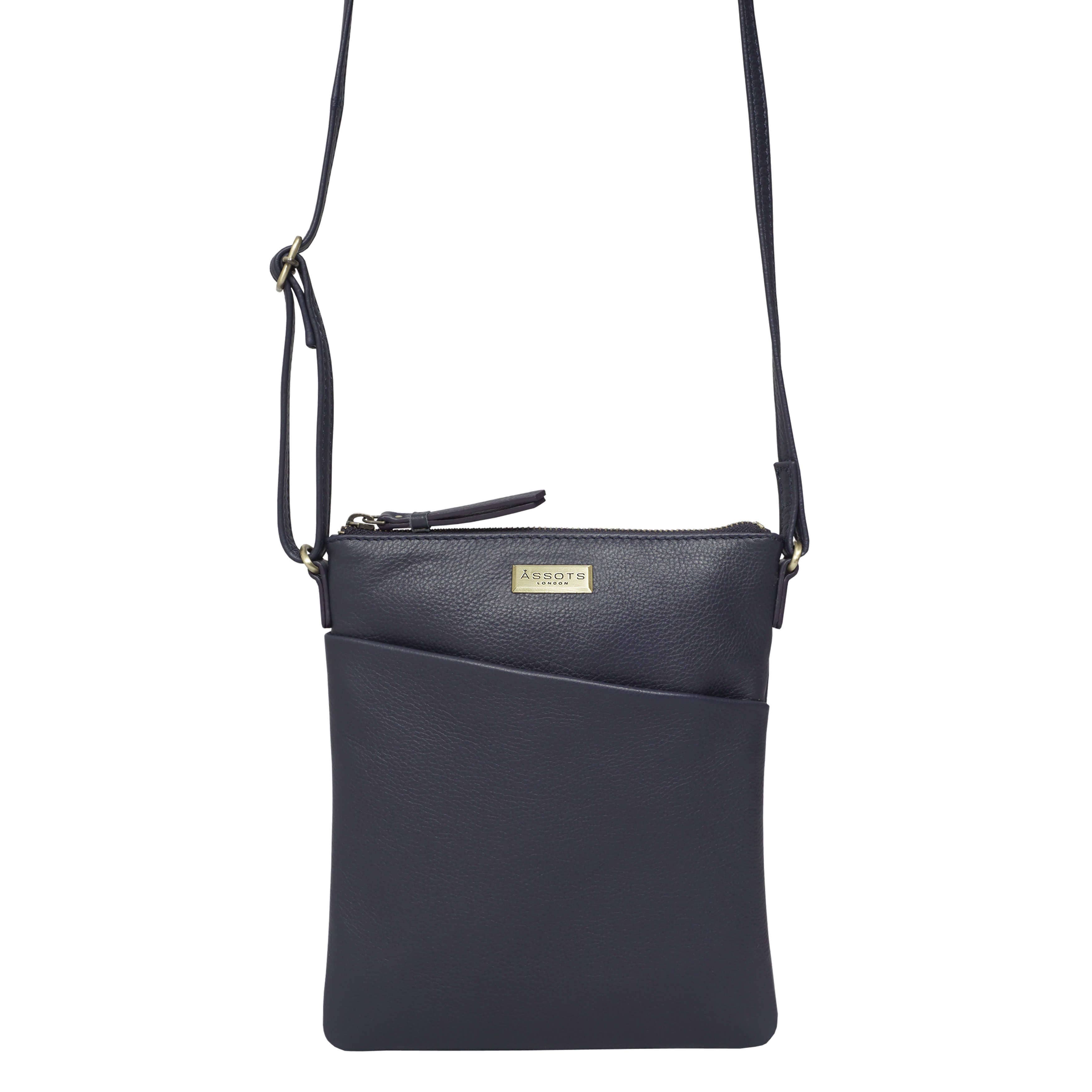 Assots London - Linby Pebble Grain Leather Crossbody Bag