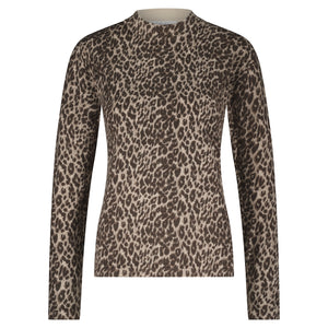Red Button - Sweet Animal Print Top - Brown