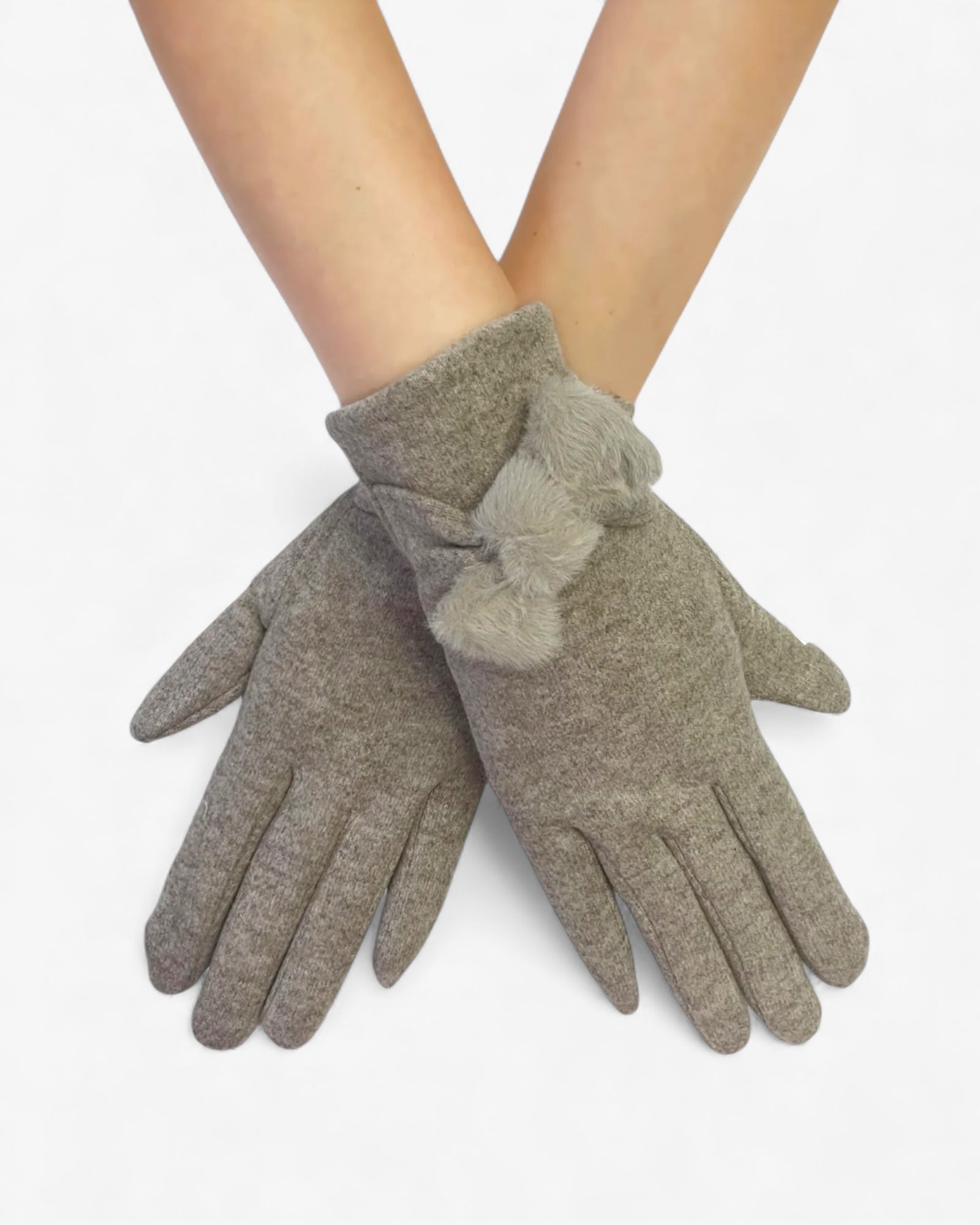 Twist Bow Plain Touchscreen Gloves