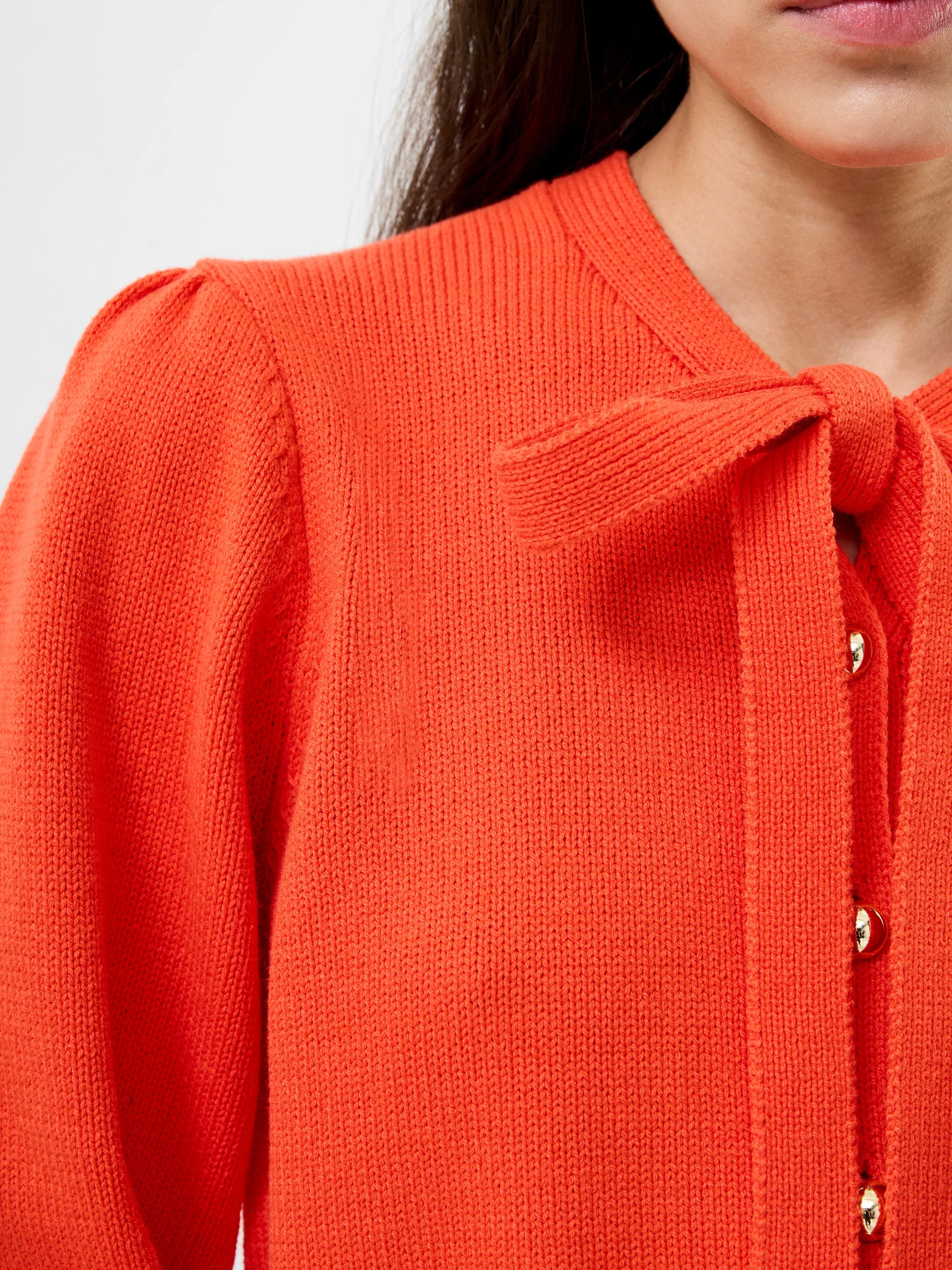 French Connection - Varli Long Sleeve Tie Neck Cardigan