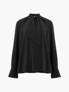 French Connection - Carmen Recycled Crepe Tie Blouse - Black