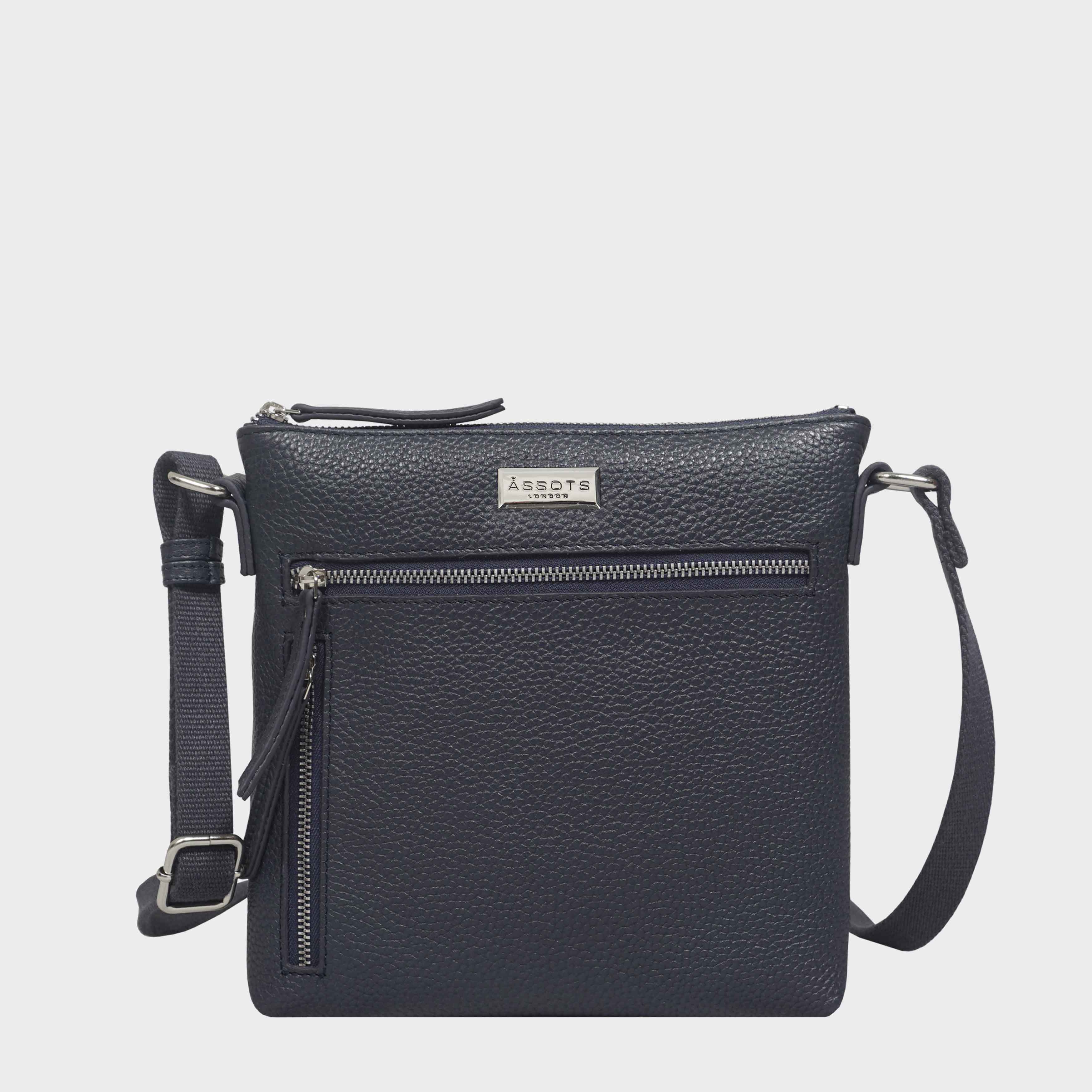 Assots London - Rue Leather Crossbody - Navy