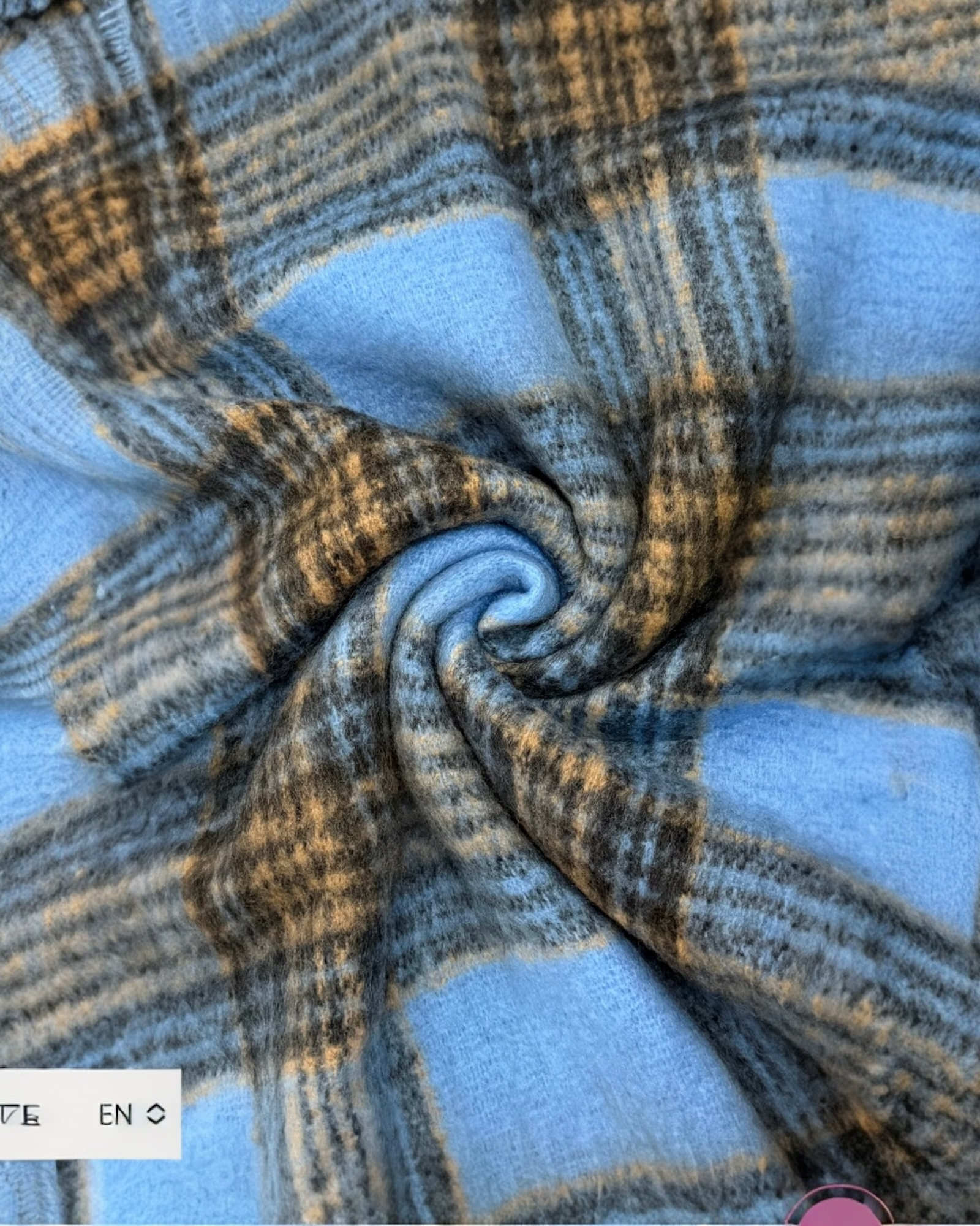 Tartan Check Wool Cosy Tassel Scarf