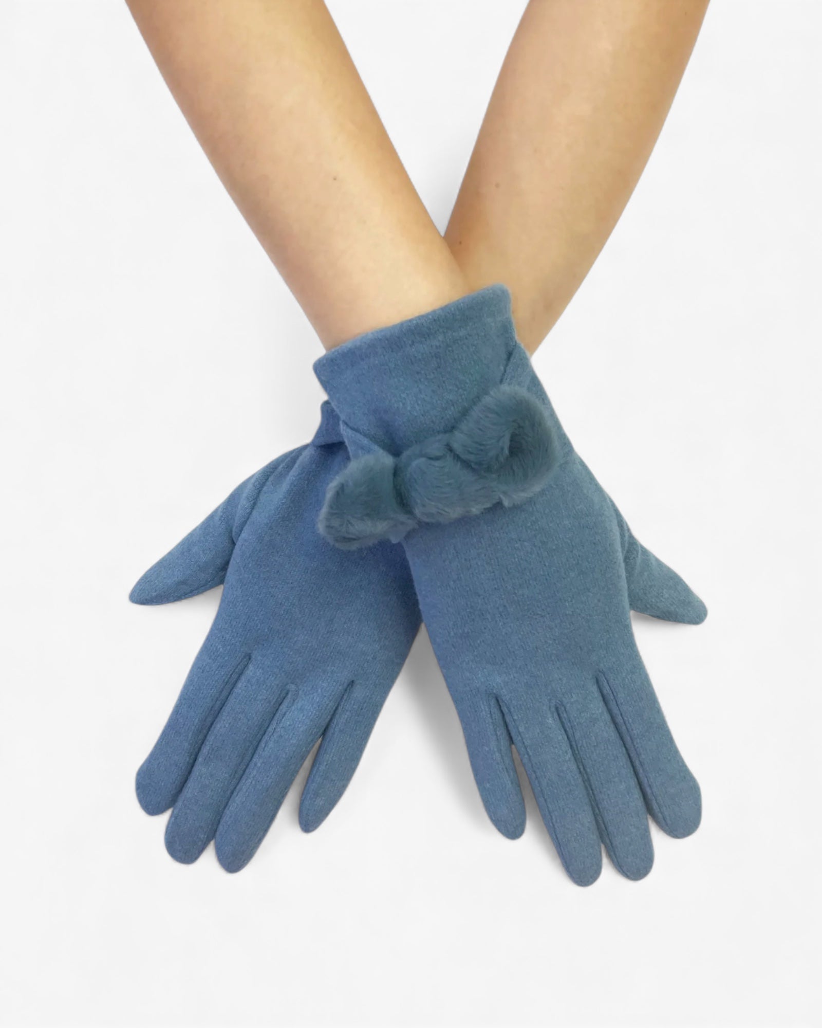 Twist Bow Plain Touchscreen Gloves