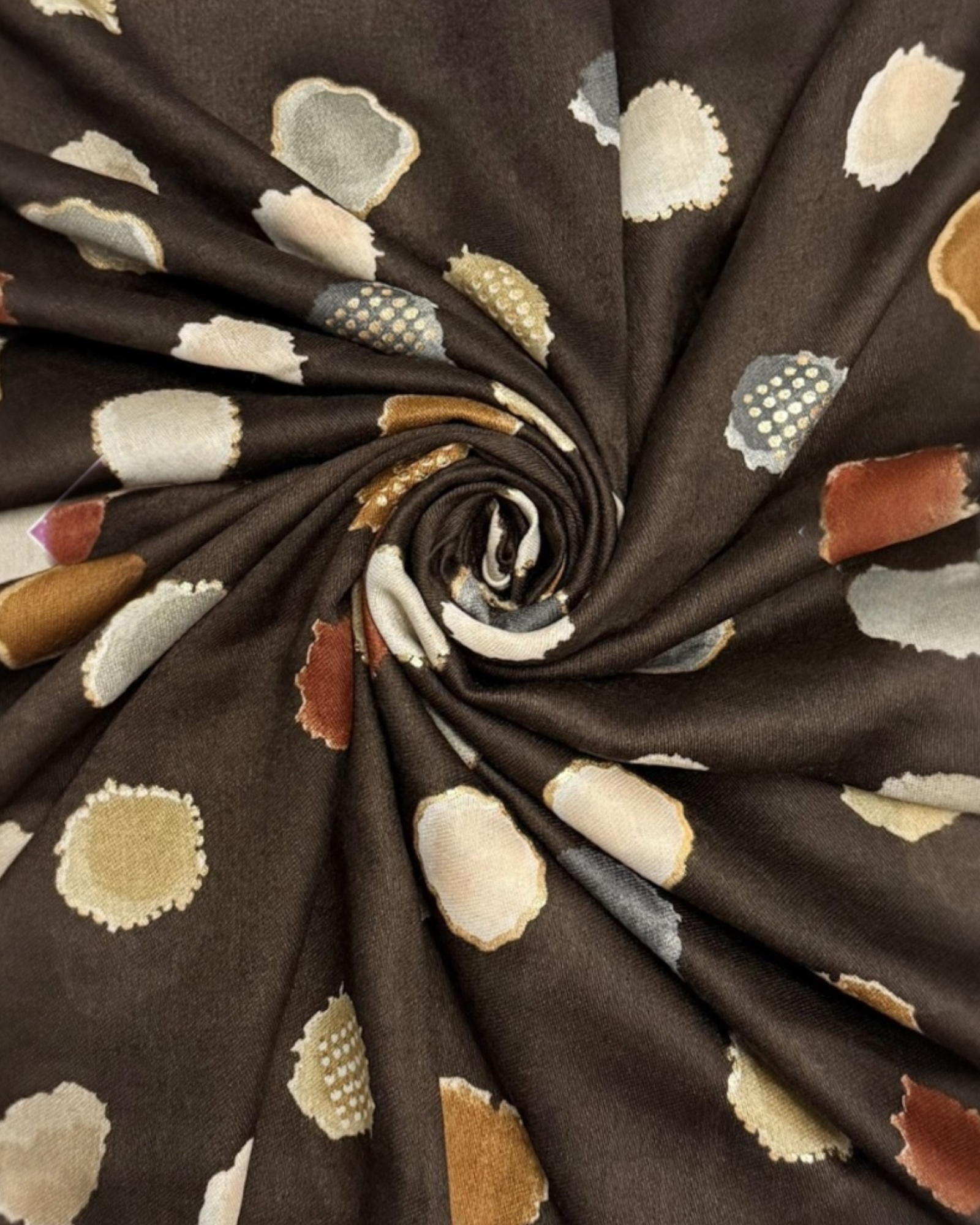 Foiled Polka Dot Scarf - Chocolate