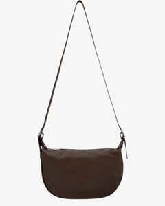 Leather Round Shoulder Bag - Chocolate
