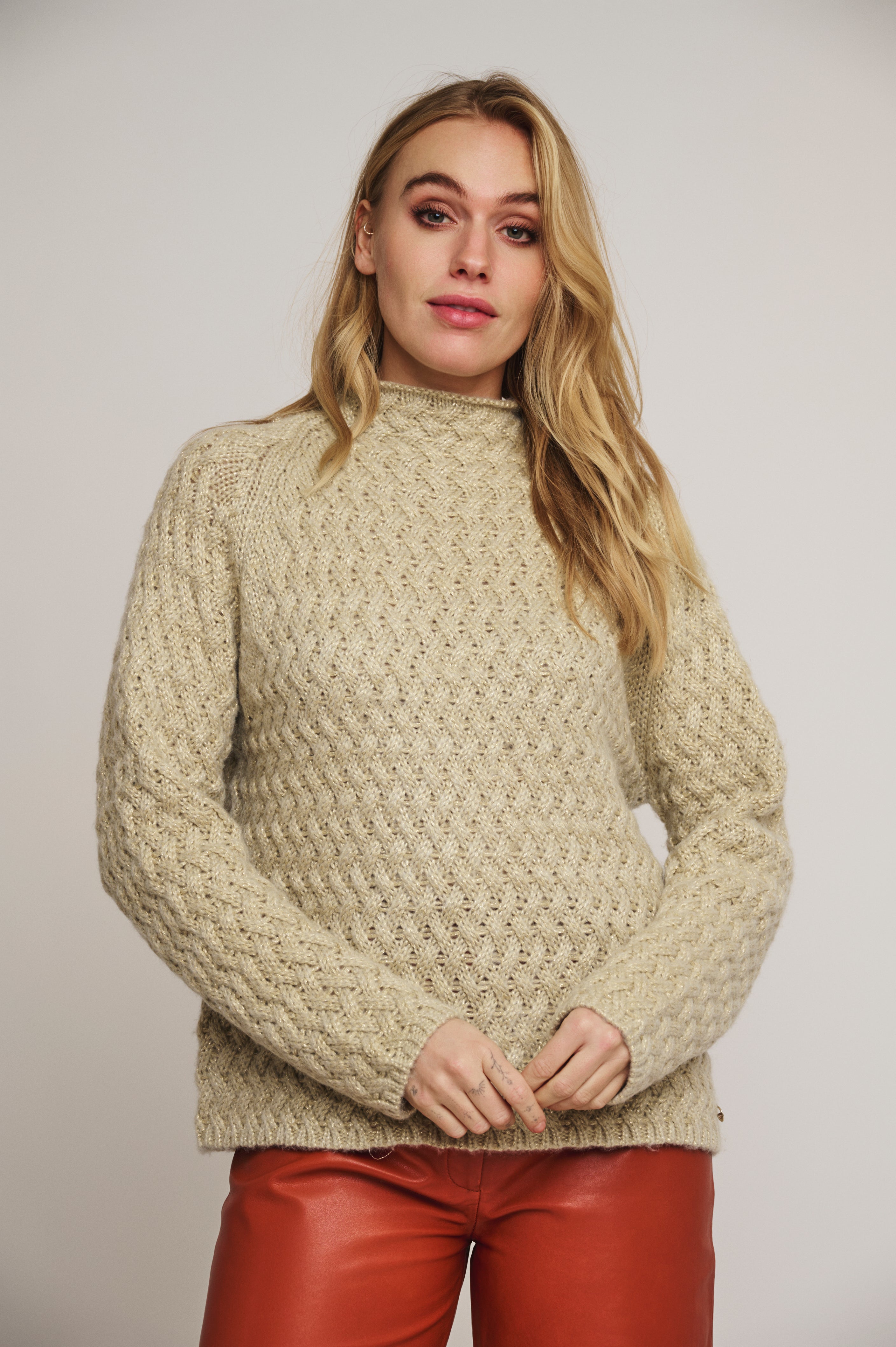 Rino and Pelle - Redi Lurex Jumper - Sand