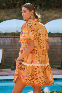 Oddi - Tangerine Baby Doll Mini Dress