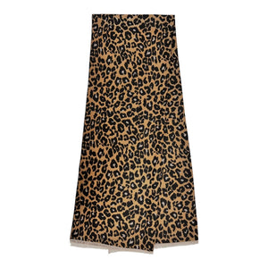 London Scarves - Leopard print winter scarf - Brown Black