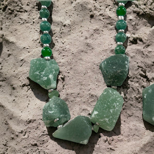 Natural Stone Short Necklace - Jade