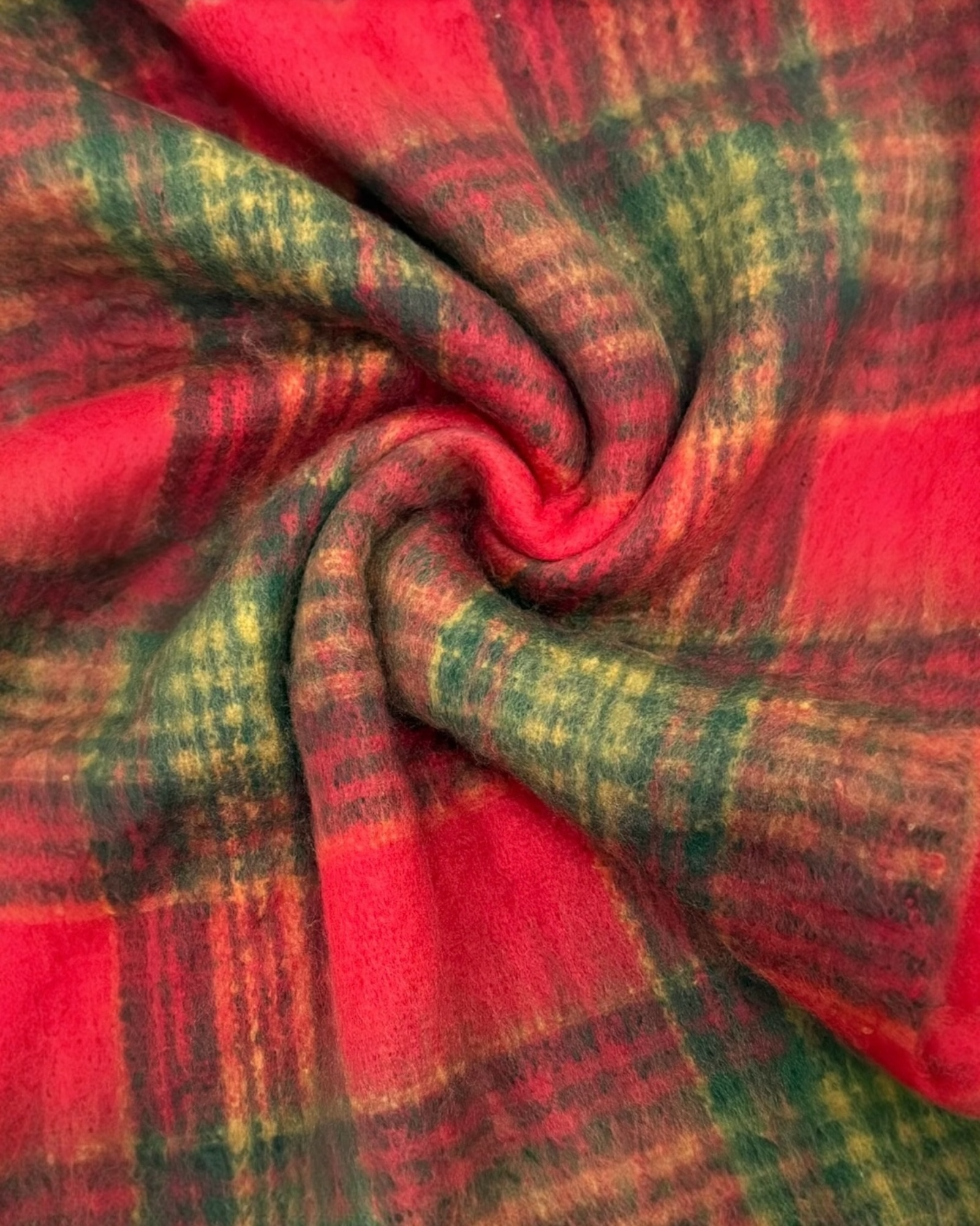 Tartan Check Wool Cosy Tassel Scarf