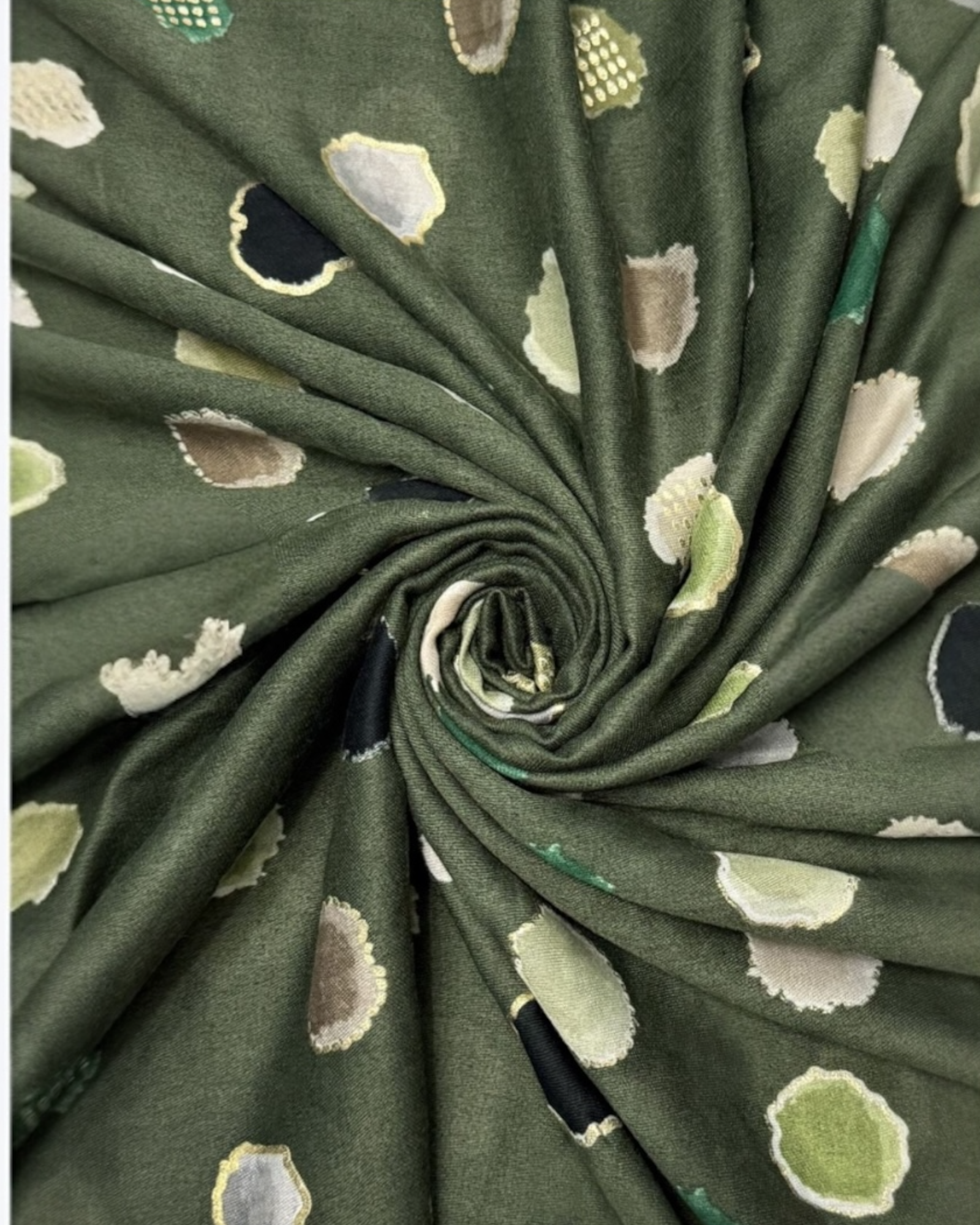 Foiled Polka Dot Scarf - Green
