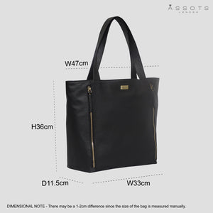 Assots London - Corder Leather Oversized Tote Bag - Black