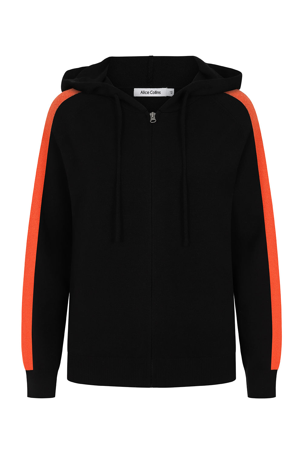 Alice Collins - Poppy Hooded Zip Jacket - Black Flame