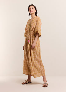 Summum Blockprint Dress - Soft Camel