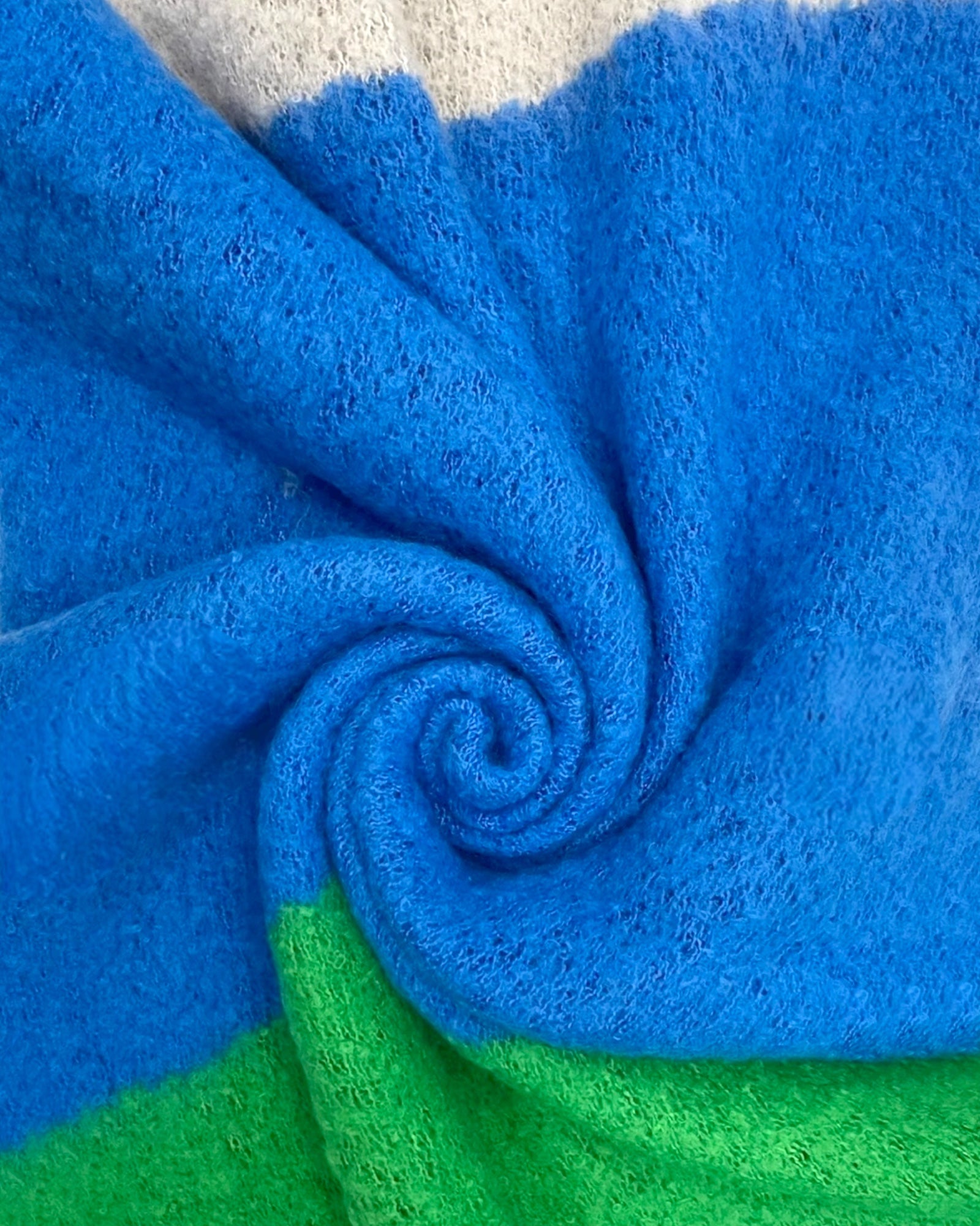 Block Colour Diagonal Edge Wool Scarf