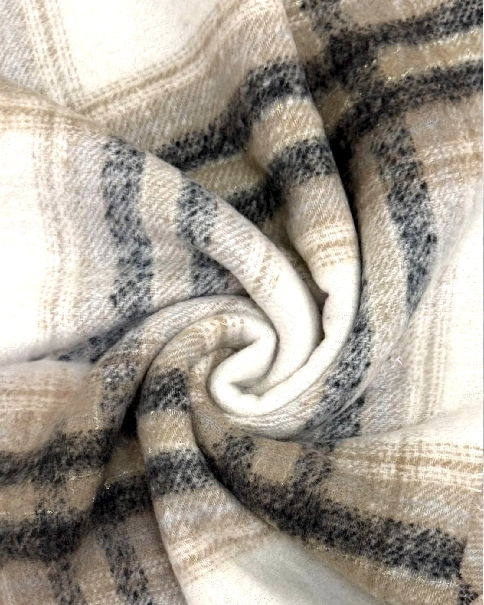 Woven Check Tassel Scarf