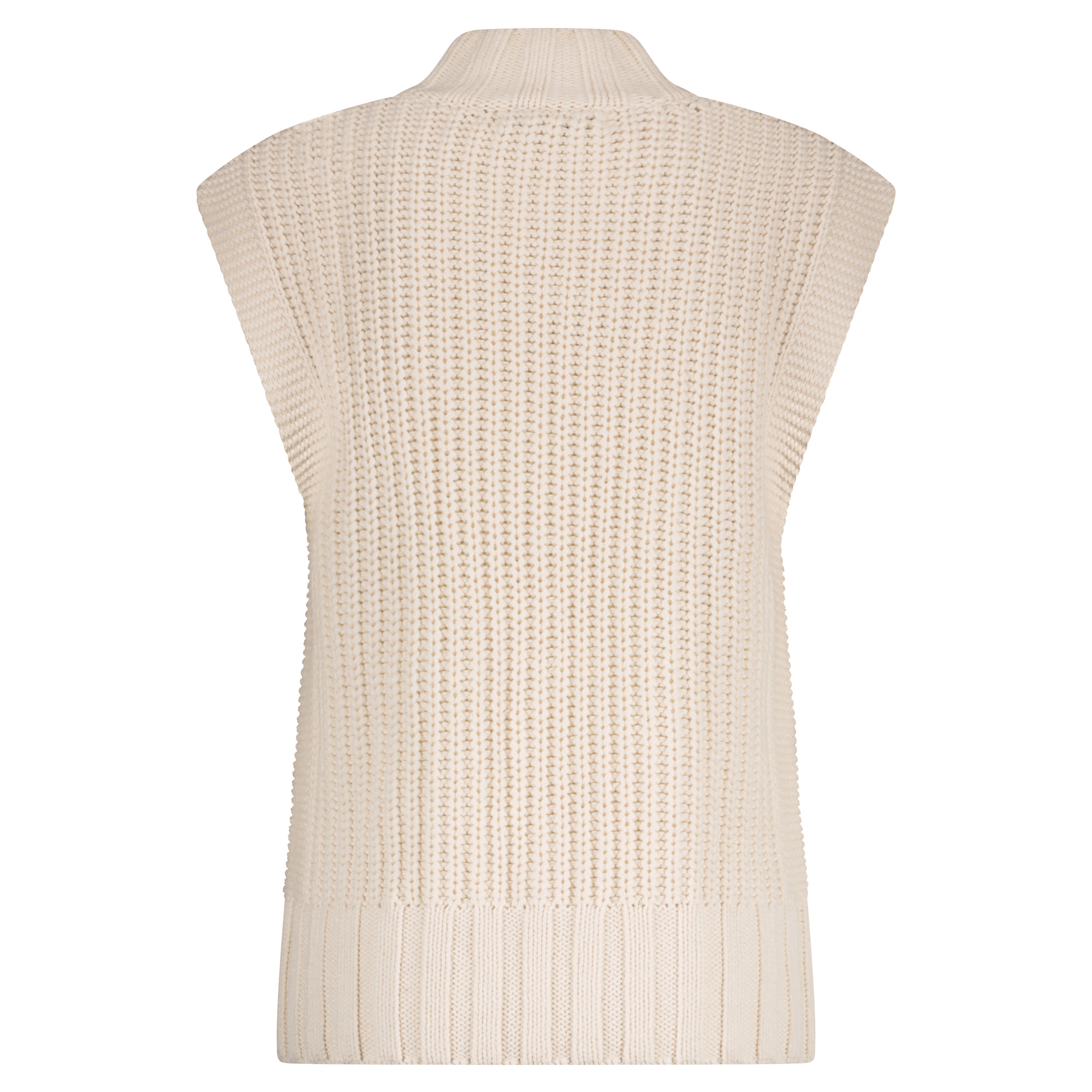 Red Button - Sleeveless Cable Vest