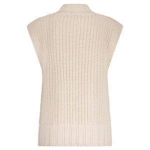 Red Button - Sleeveless Cable Vest