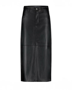 Red Button - Aline Faux Leather Skirt
