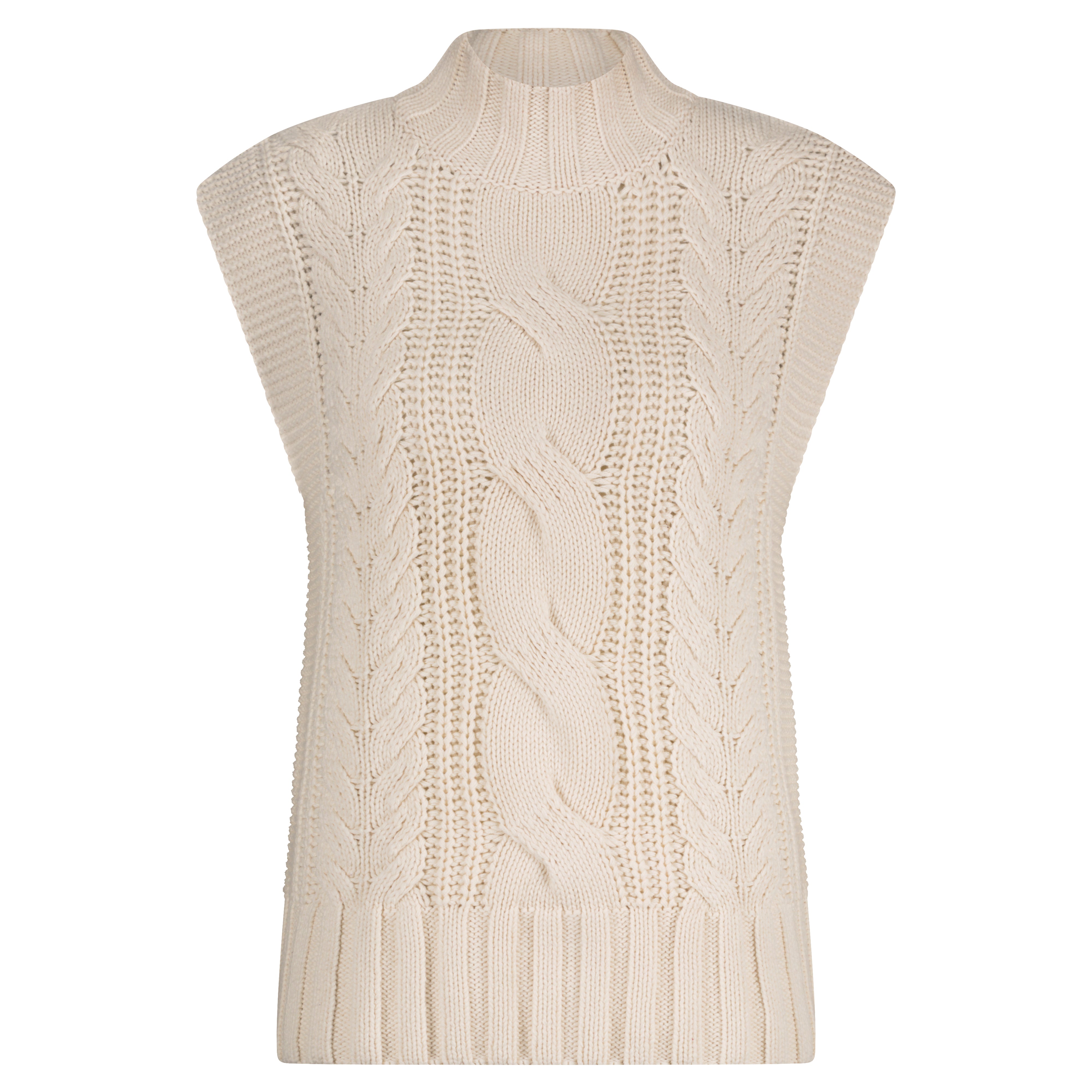 Red Button - Sleeveless Cable Vest