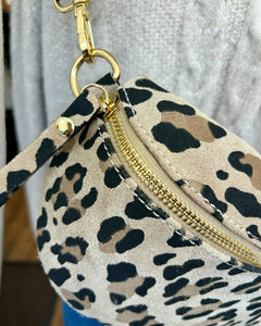 Leopard Print Leather Bum Bag