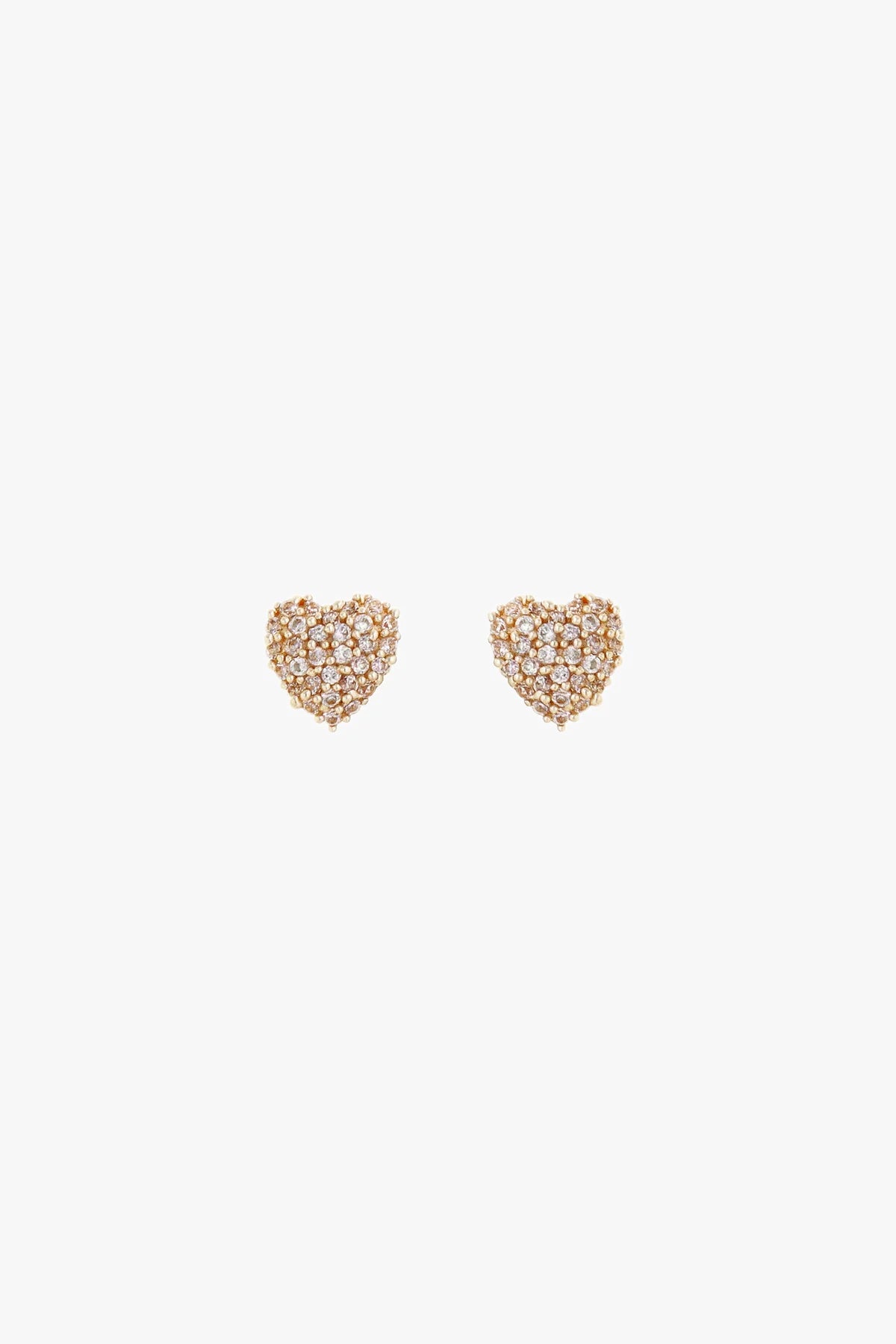 Tutti & Co - Pave Heart Earings - Gold