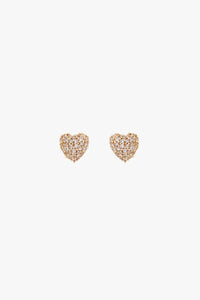 Tutti & Co - Pave Heart Earings - Gold