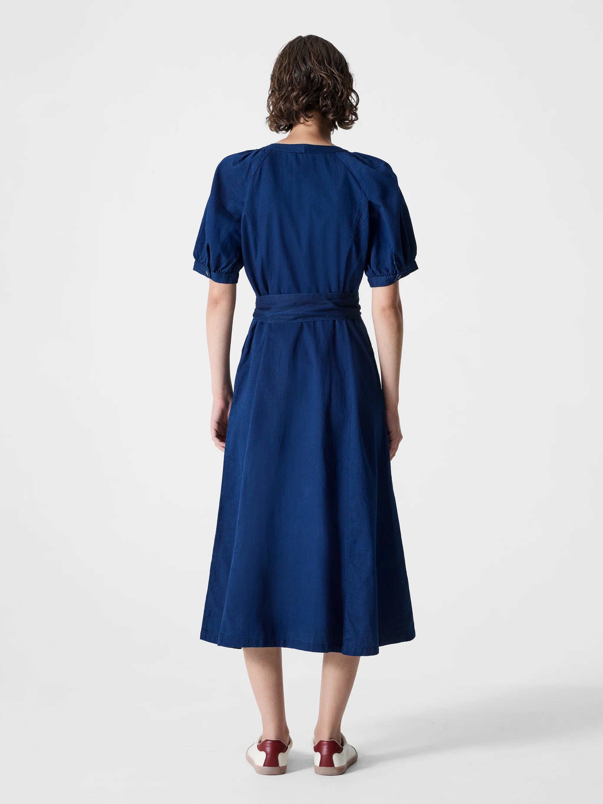 French Connection - Zaves Chambray Denim V Neck Midi Dress