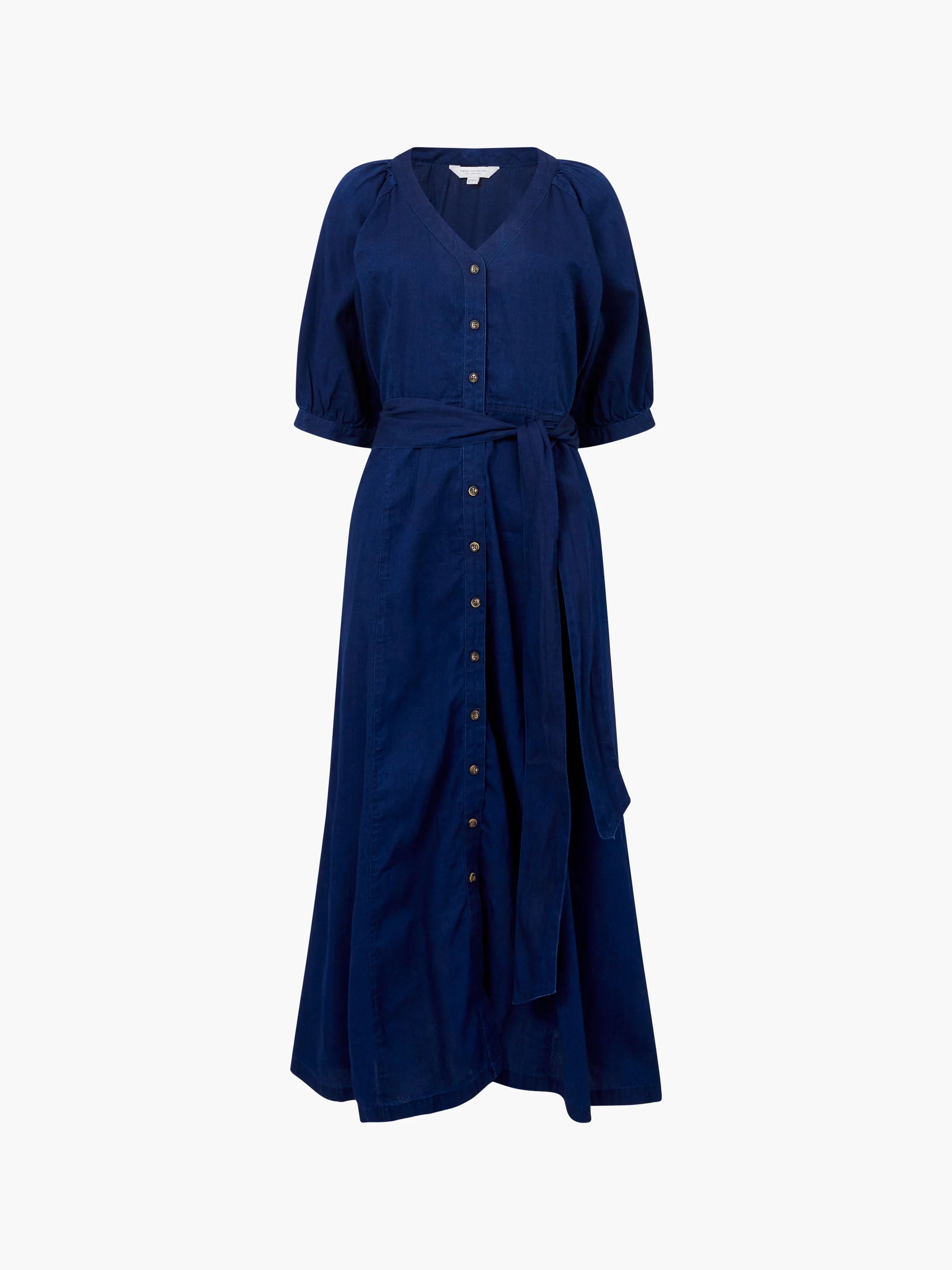 French Connection - Zaves Chambray Denim V Neck Midi Dress