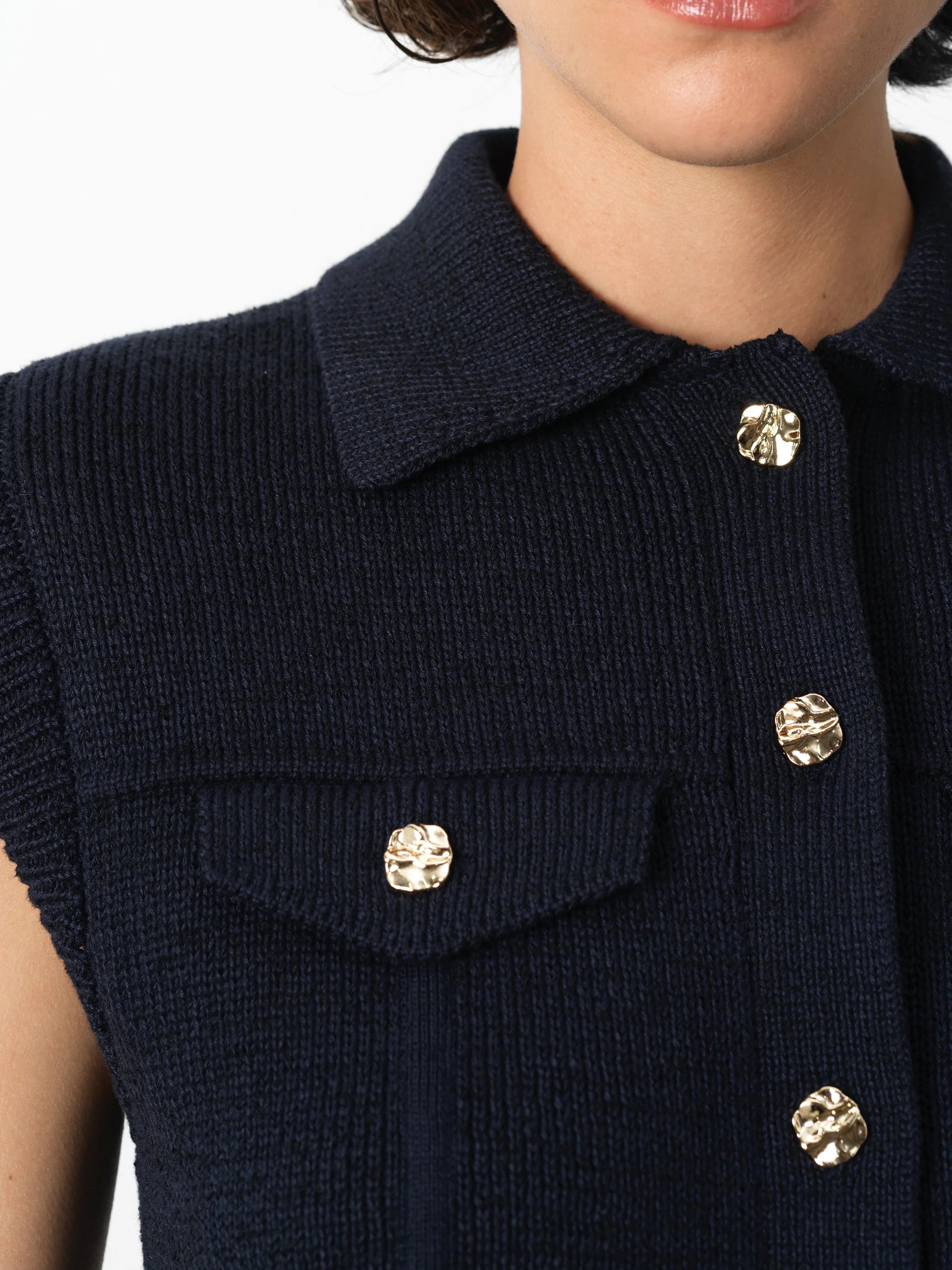 French Connection - Roland Knit Collared Gilet