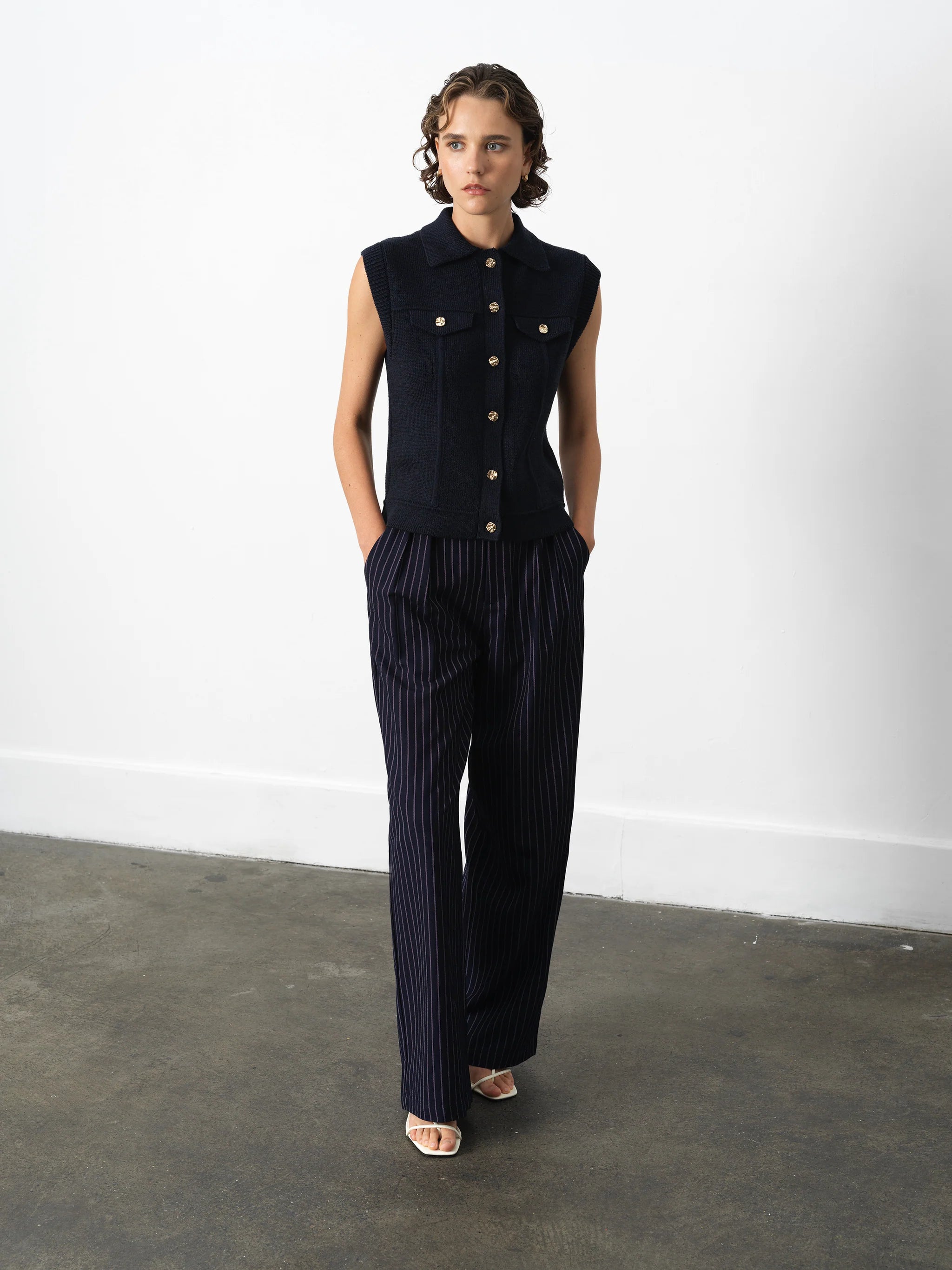 French Connection - Roland Knit Collared Gilet