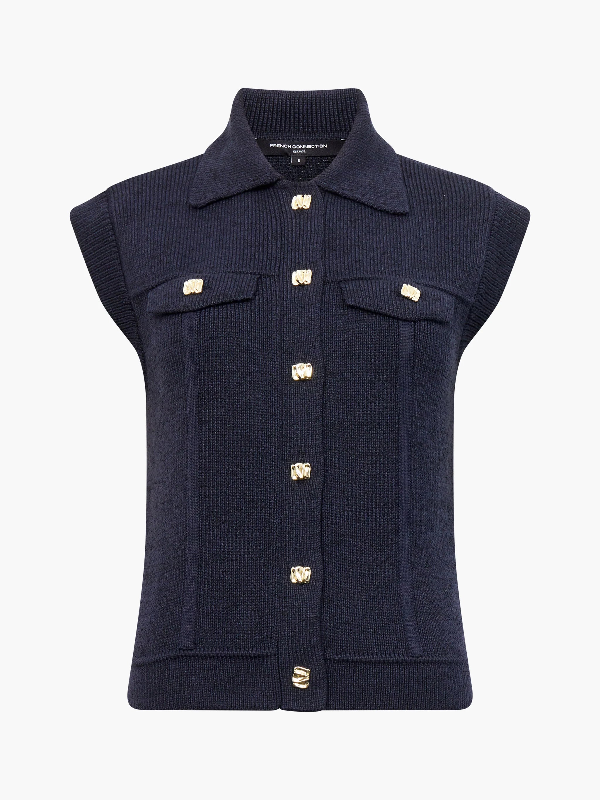 French Connection - Roland Knit Collared Gilet