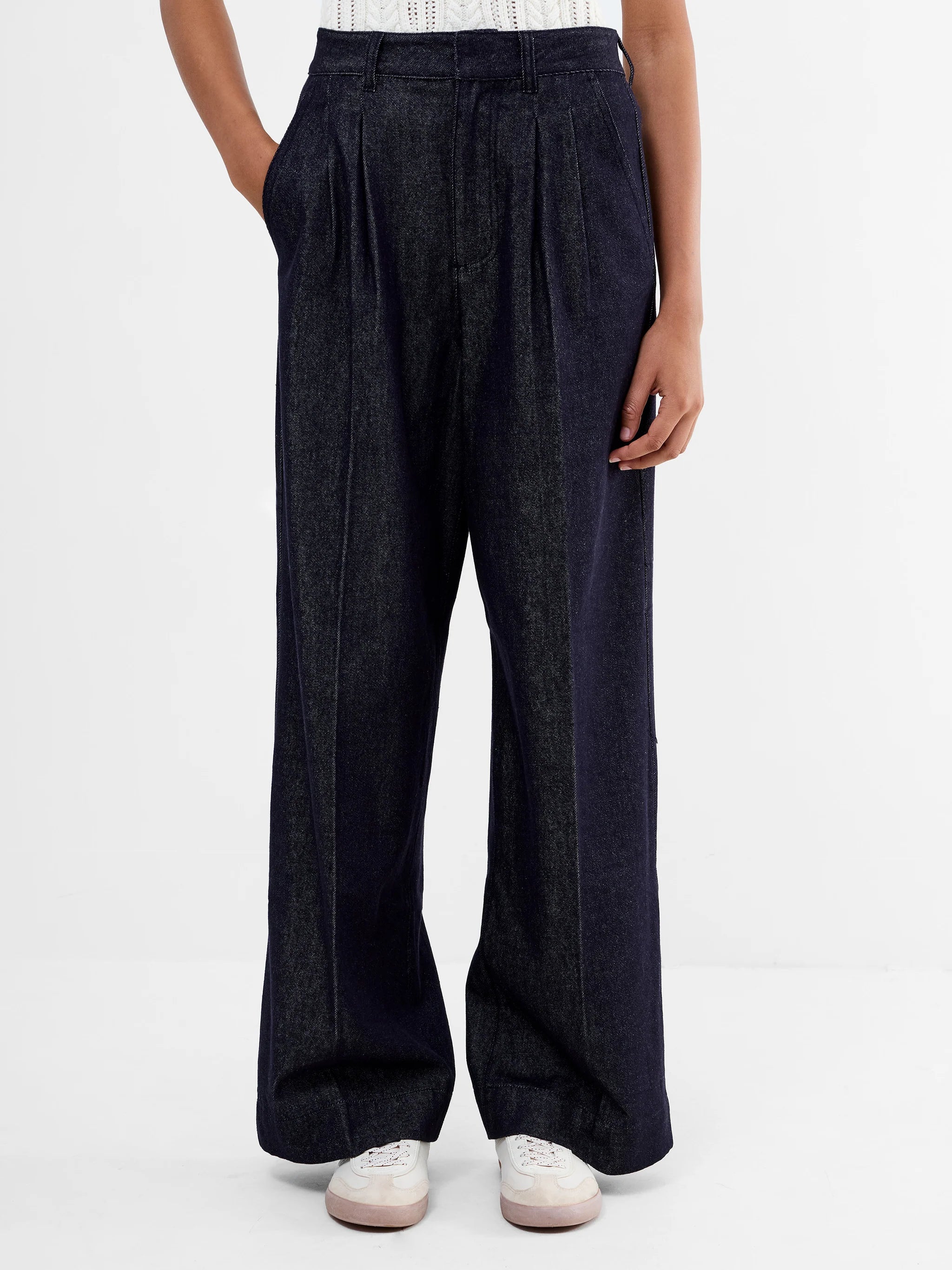 French Connection - Fletcher Wide Leg Denim Trousers
