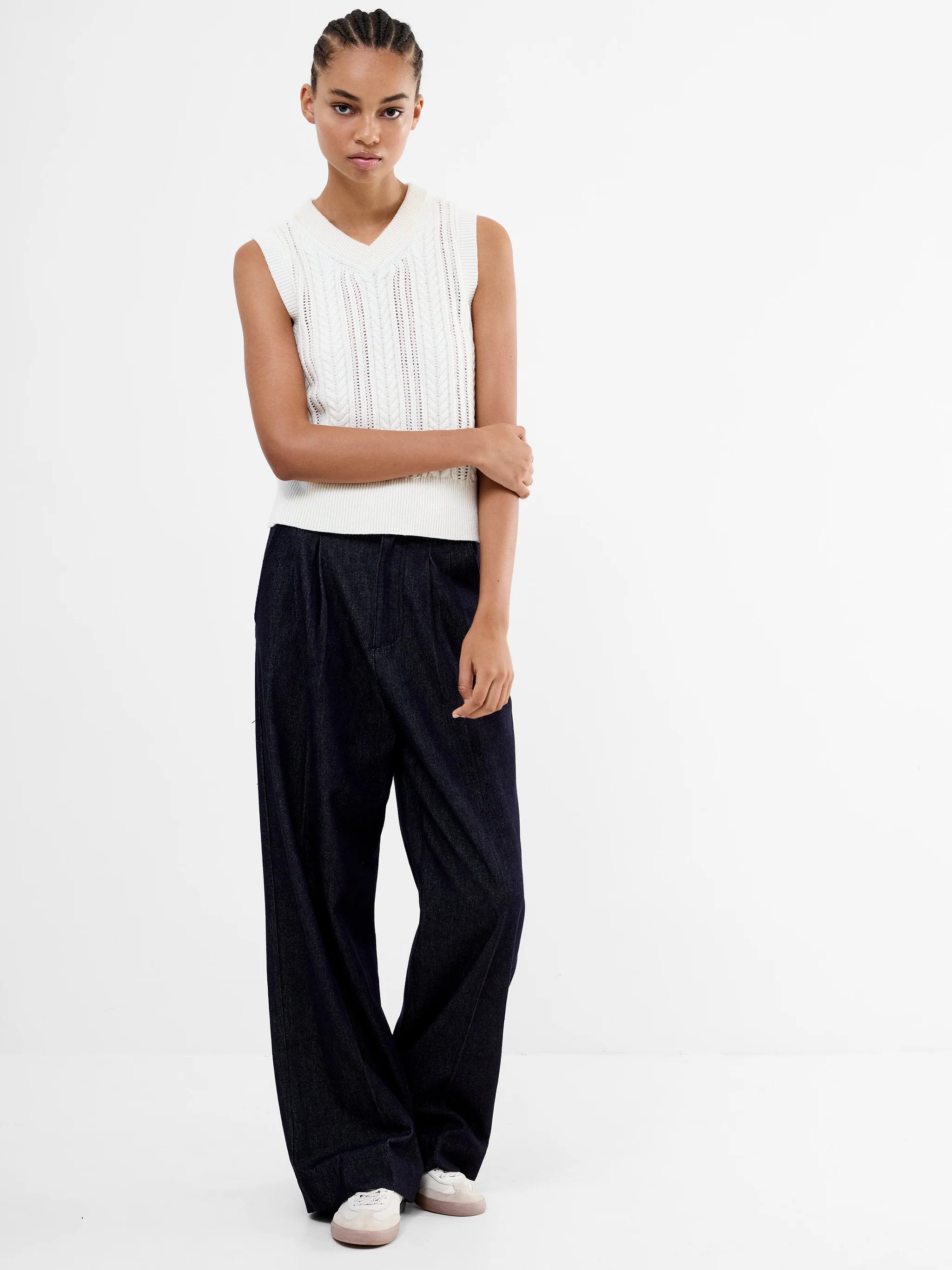 French Connection - Fletcher Wide Leg Denim Trousers
