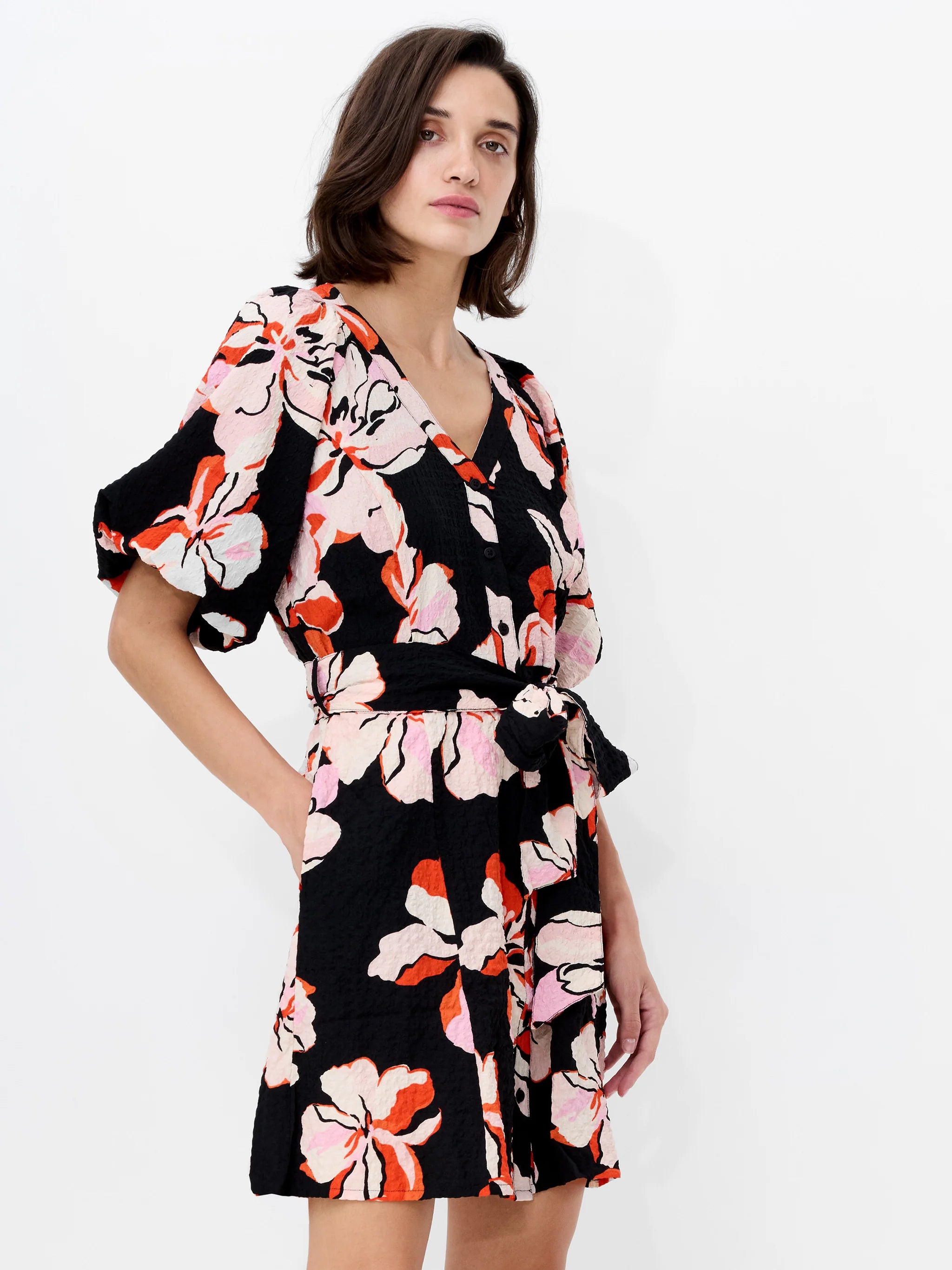 French Connection - Milani Rhiannon Puff Sleeve Mini Dress