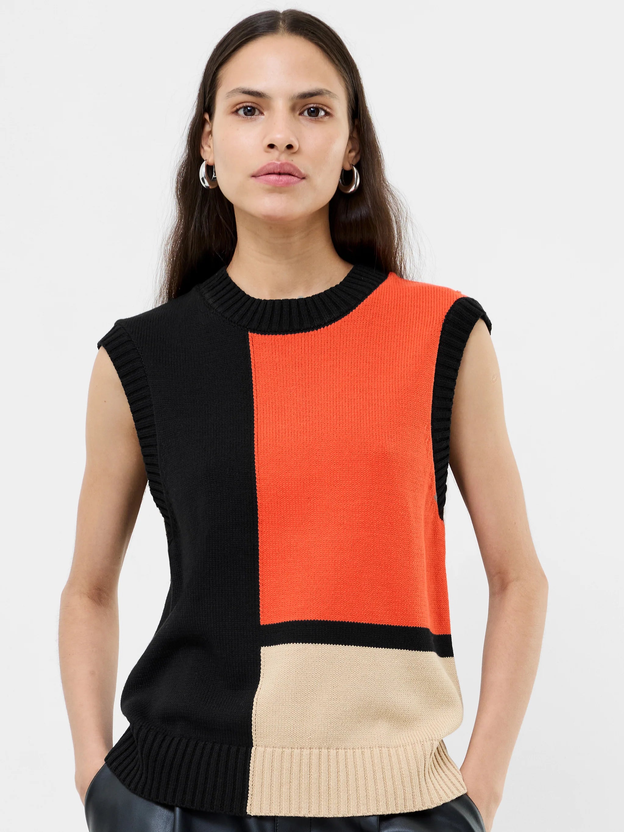 French Connection - Varli Colour Blocking Knit Vest
